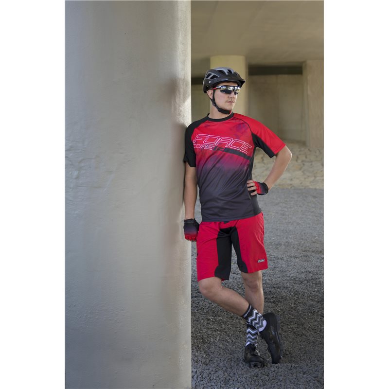 Tricou ciclism Force MTB Core, rosu/negru, XL