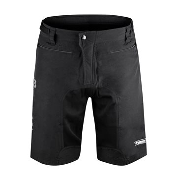 Pantaloni Force MTB-11 cu sub-pantaloni cu bazon Negru L