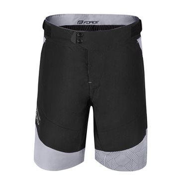 Pantaloni scurti Force Storm pana la talie cu bazon, negru/gri XL
