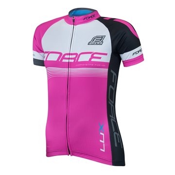 Bluza ciclism Force Lux dame maneci scurte roz L