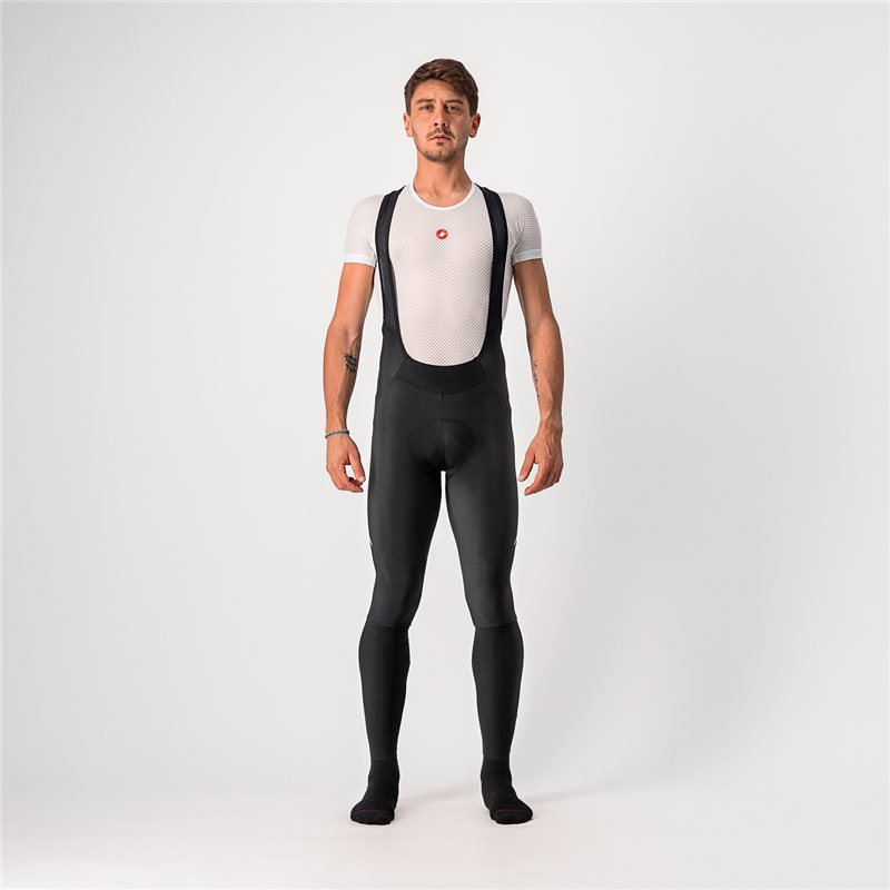 Pantaloni lungi cu bretele Castelli Velocissimo 5, Negru/Gri, L
